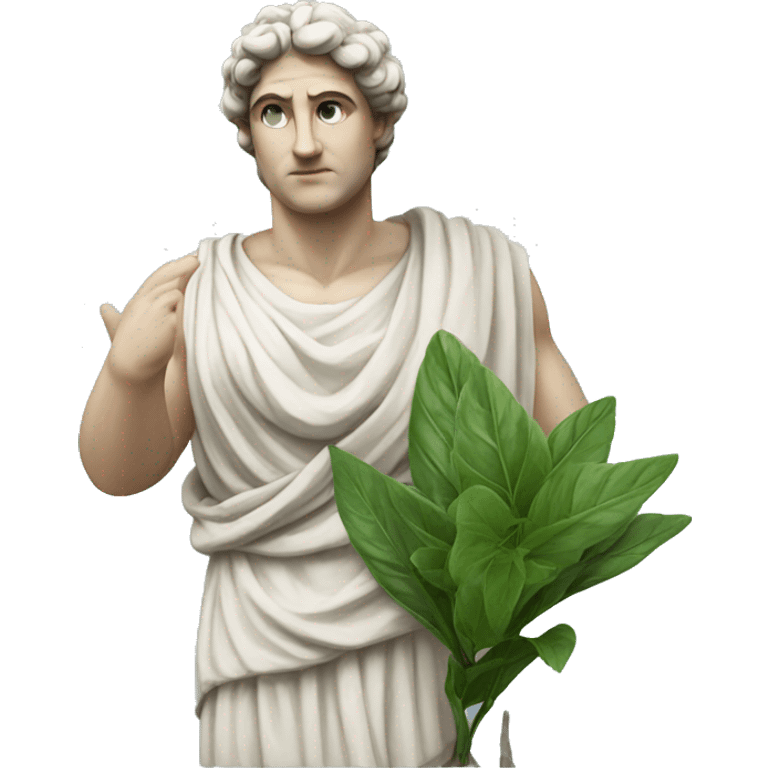 greek statue wih plant in his hand emoji