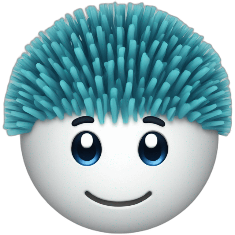 blue hairbrush emoji