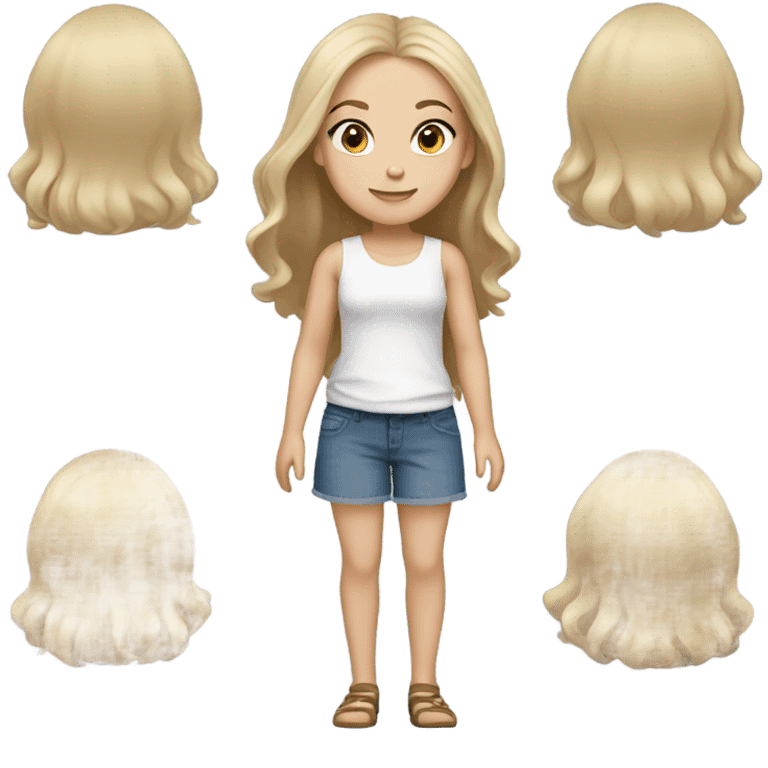 beautiful daughter, full body, white, blonde or light brown hair  emoji