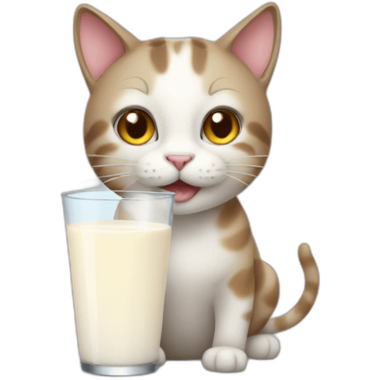 cat drinking milk emoji