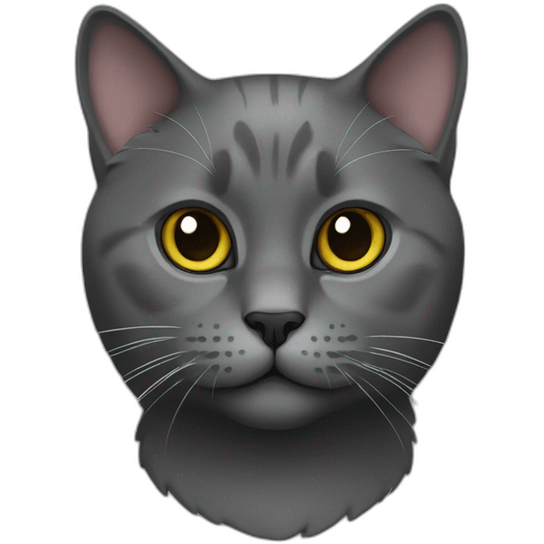 British cat dark gray emoji