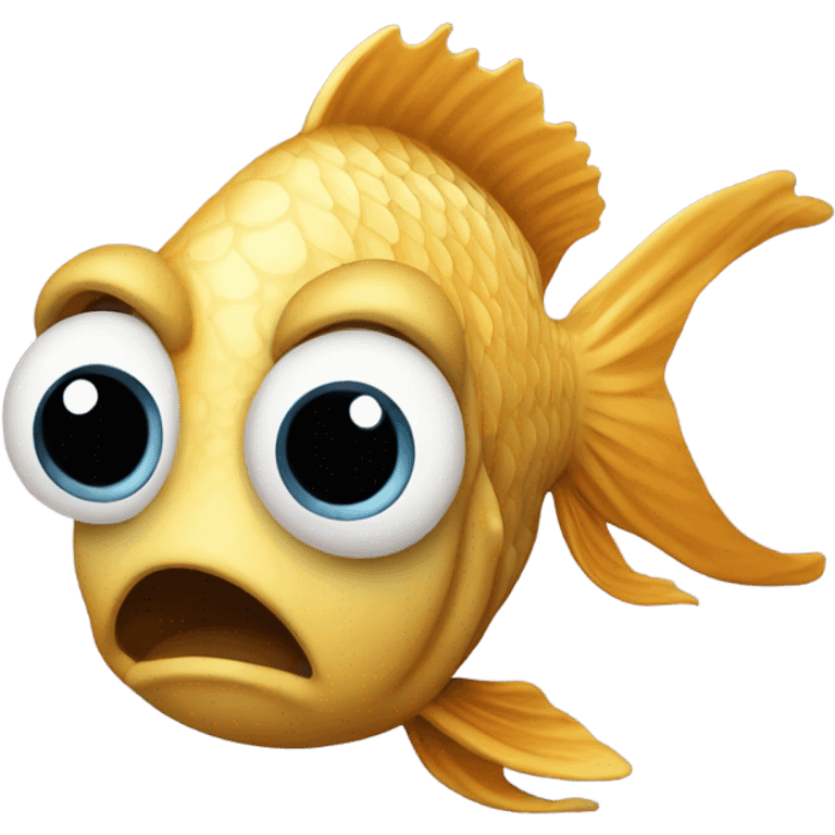 Fish with big eyes and long hair emoji