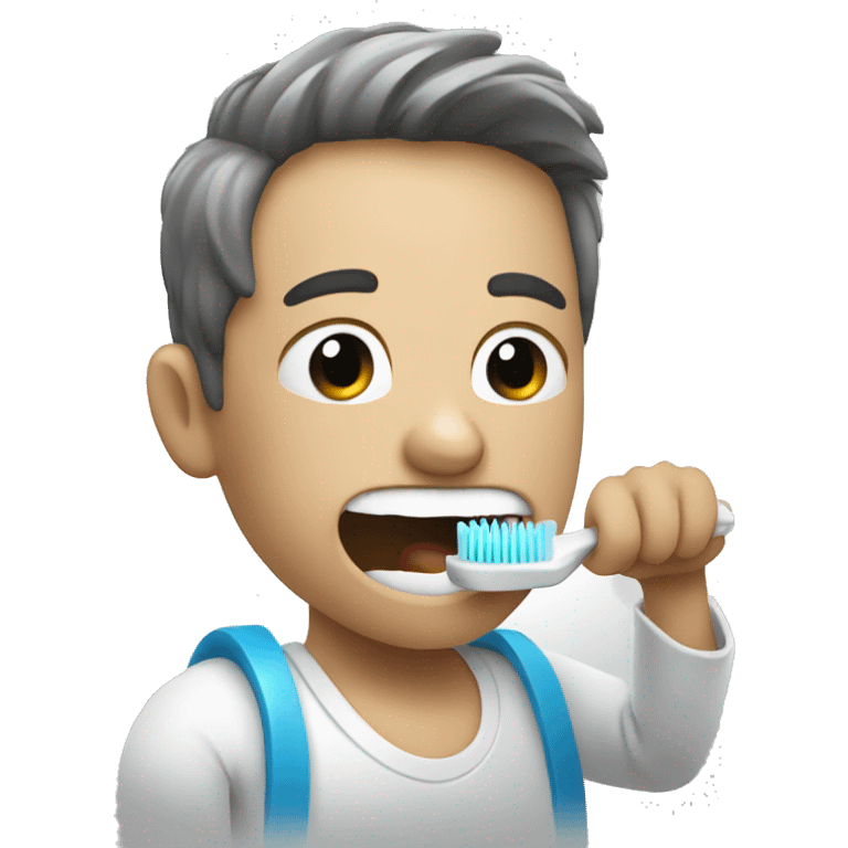 a person brushing teeth emoji