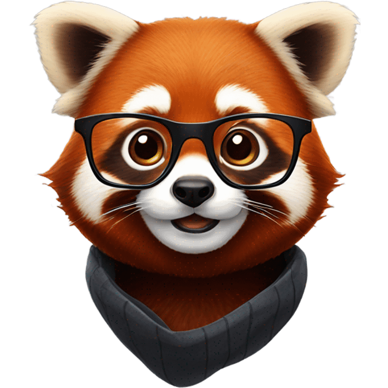 Red panda wearing glasses emoji