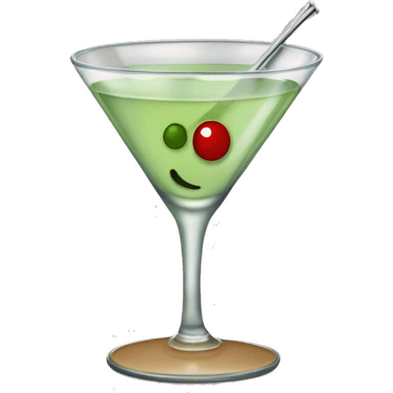 Dirty martini in a bow glass emoji