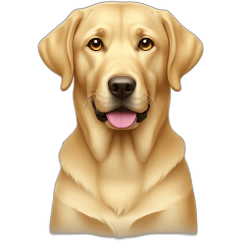 Golden Labrador with tennis ball emoji