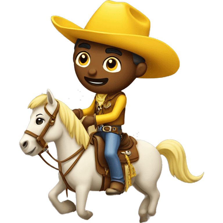 yellow cowboy on horse emoji