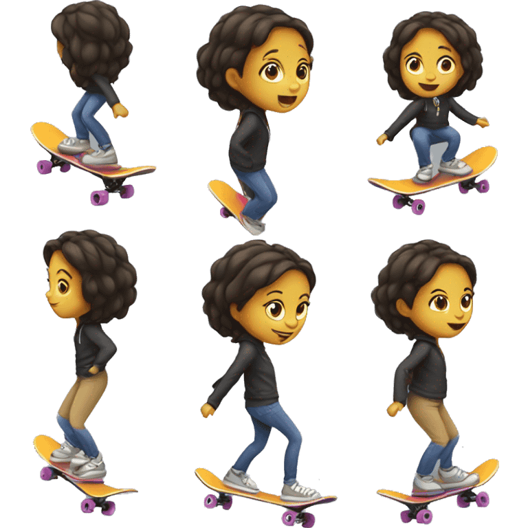 Girl riding skateboard  emoji