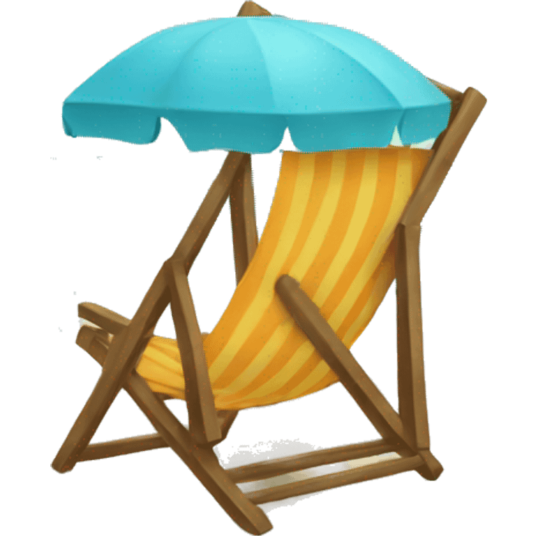 beach chair with waves emoji