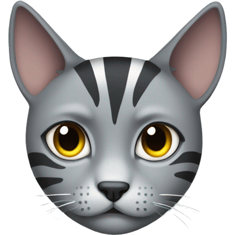 Disappointed Gray cat with striped tail  emoji