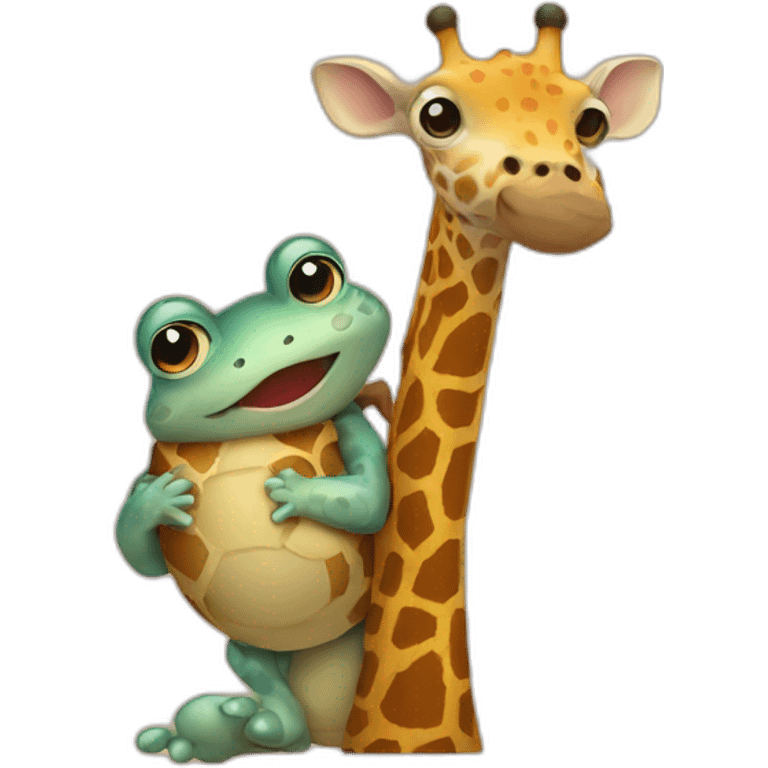 toad hugging a giraffe emoji