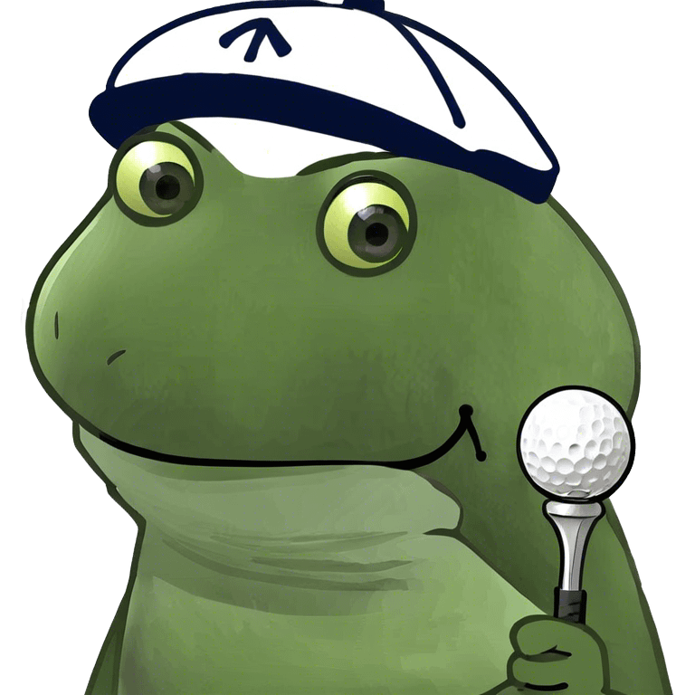 Bufo putting on a golf course emoji