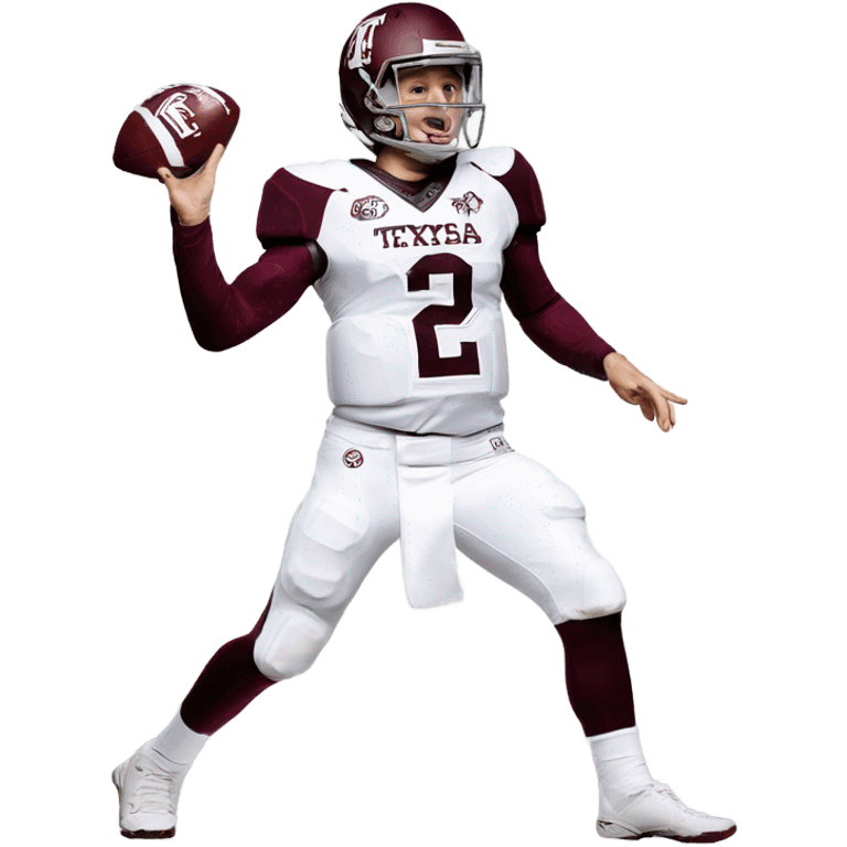 Johnny manziel in a Texas a&m uniform doing the heisman pose emoji