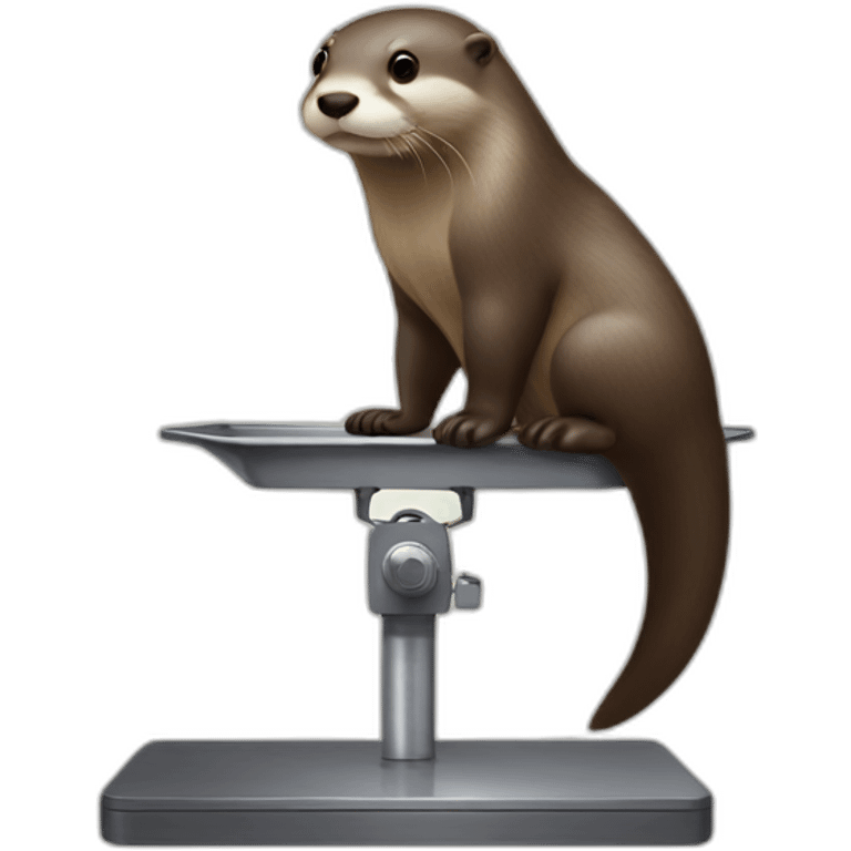 Otter being weighed on scales emoji