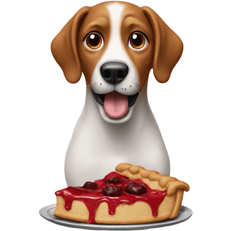 Dog eating pie emoji