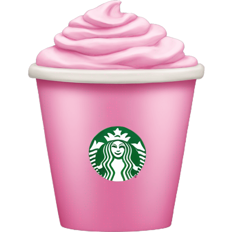 Starbucks with pink bow on top emoji