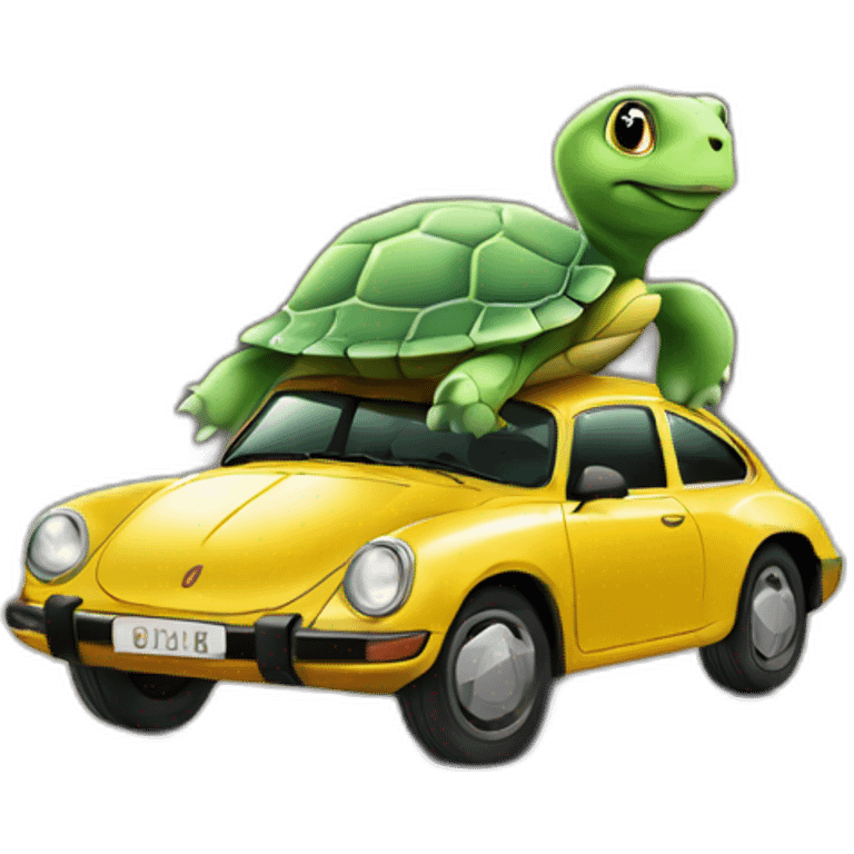 tortue sur voiture emoji