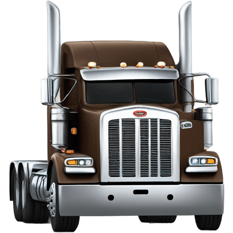 Peterbilt 389 brown with standup sleeper  emoji