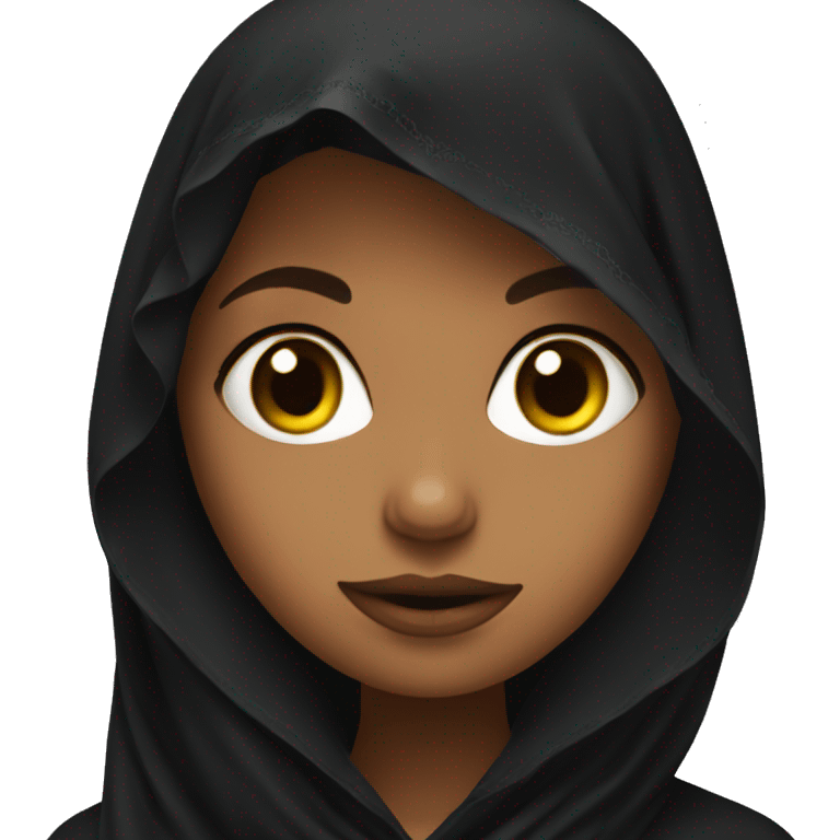 girl in black veil sitting emoji