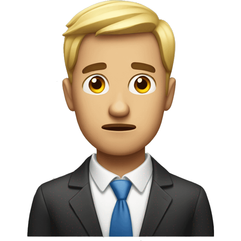 Worried business man emoji