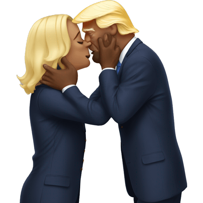 Trump kissing shaq  emoji