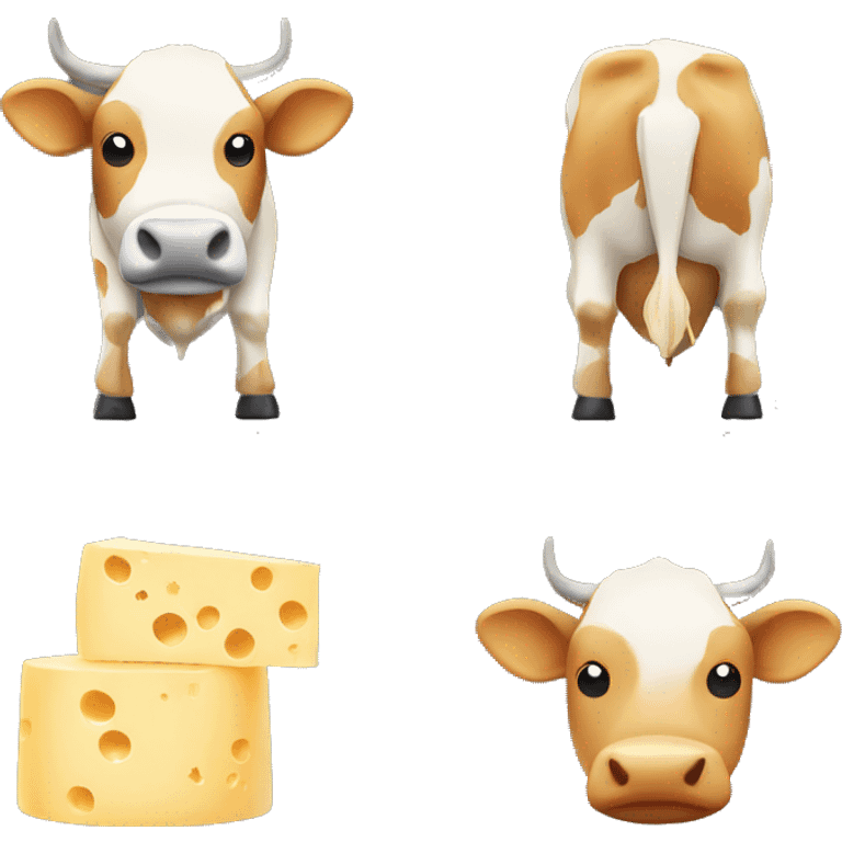 full body cow made of cheese emoji