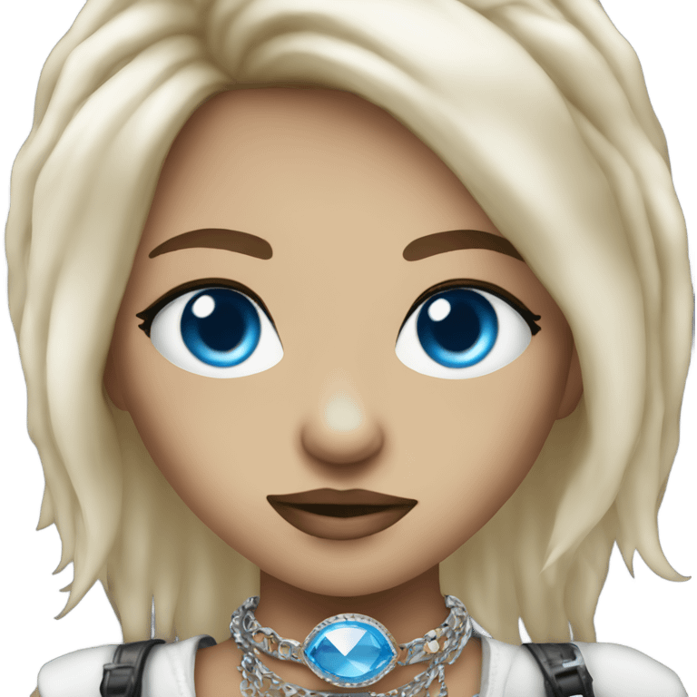 blue-eyed rocker girl with jewelry emoji