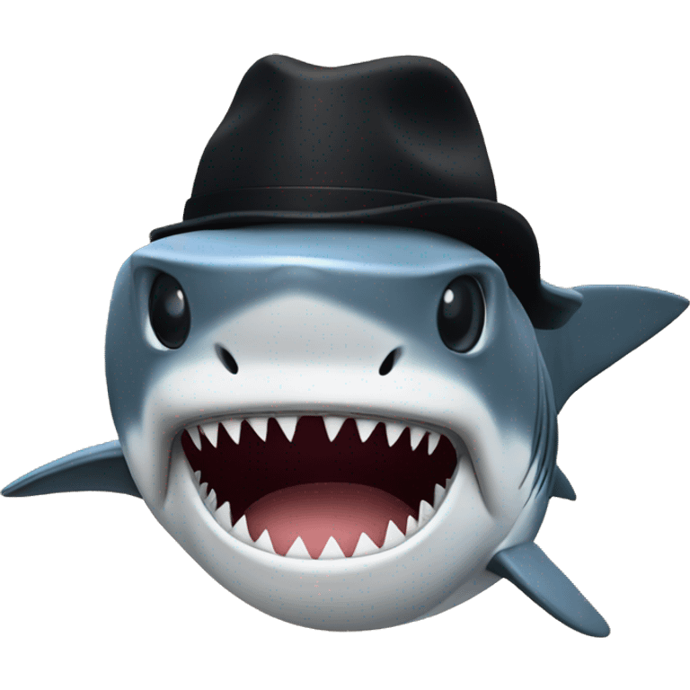 shark with a black hat emoji