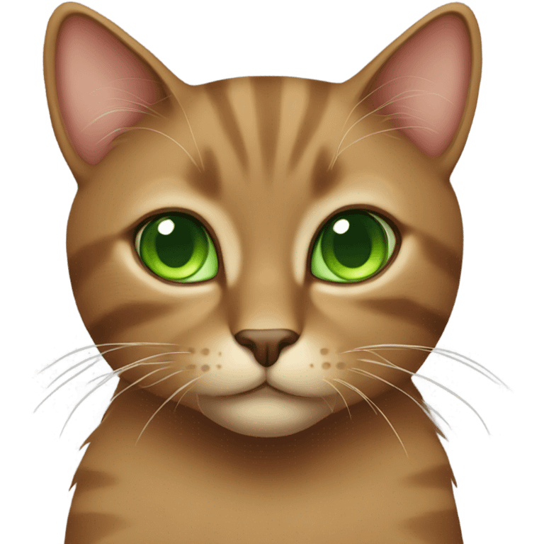 brown Cat with green eye  emoji