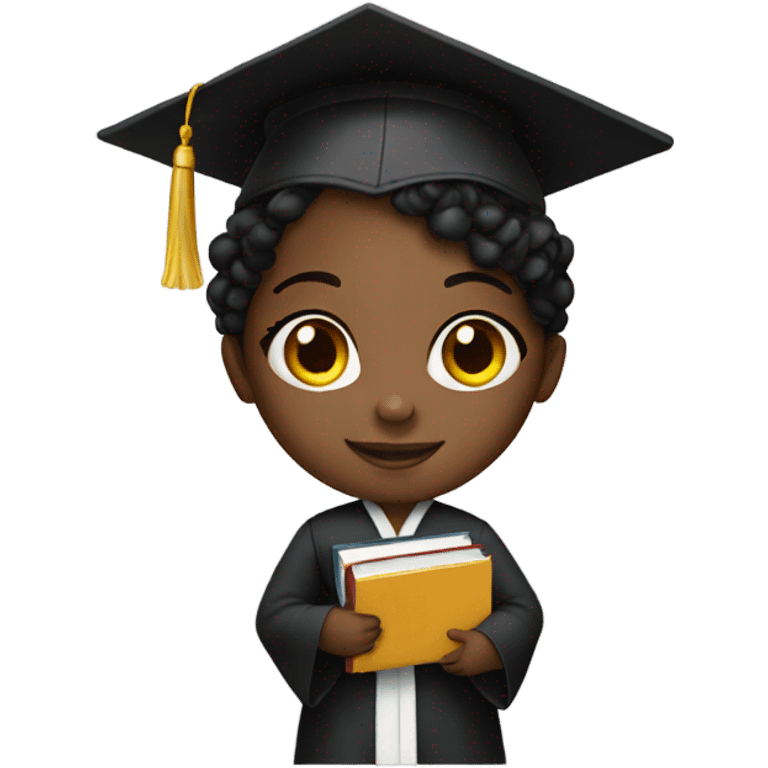 Black girl holding a degree emoji