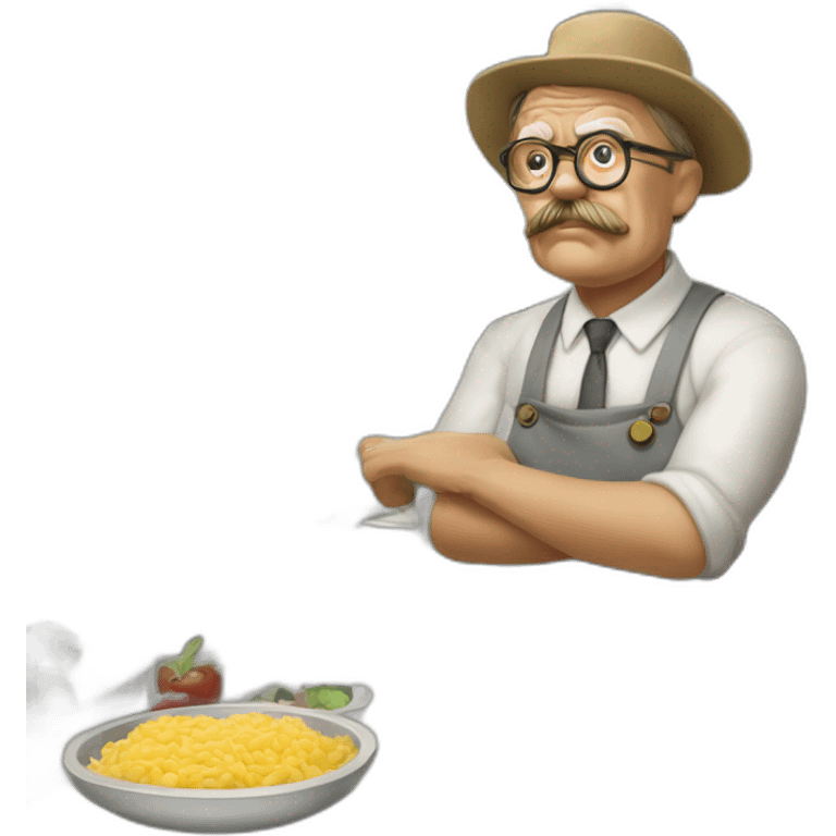 Theodore Roosevelt as a lunch lady emoji