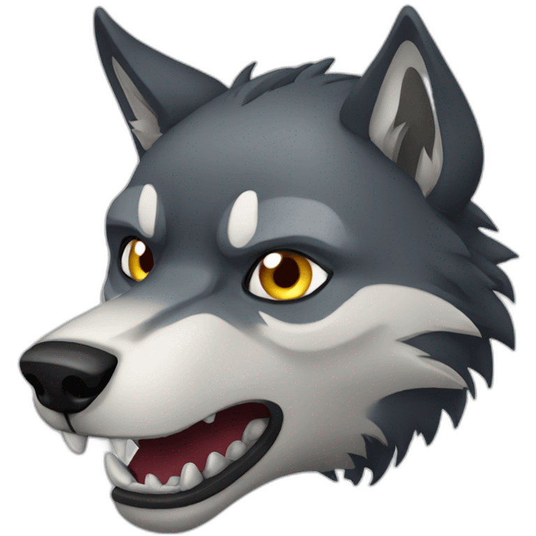 Scary wolf emoji