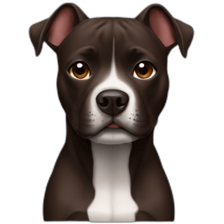 Dark brown Staffy dog  emoji