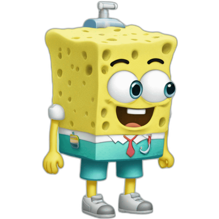 Sponge bob in hospital emoji