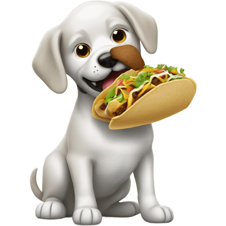 Dog eating a taco emoji