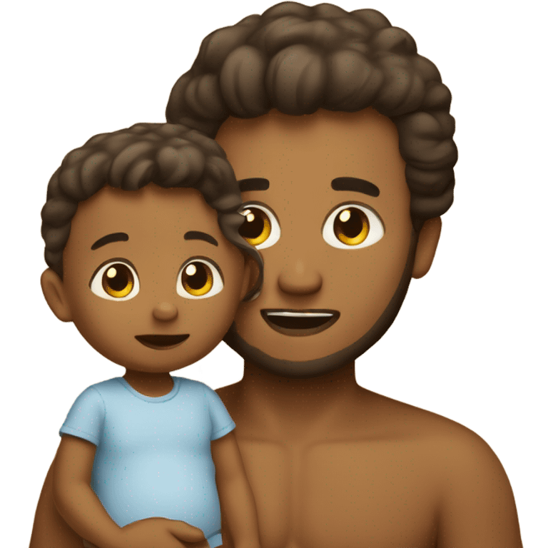 A tan man with his baby toddler girl  emoji