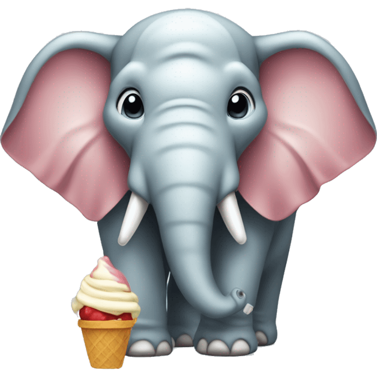 Elefante com sorvete emoji