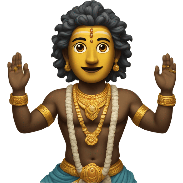 vishnu standing has four hands and two legs in between sea  emoji