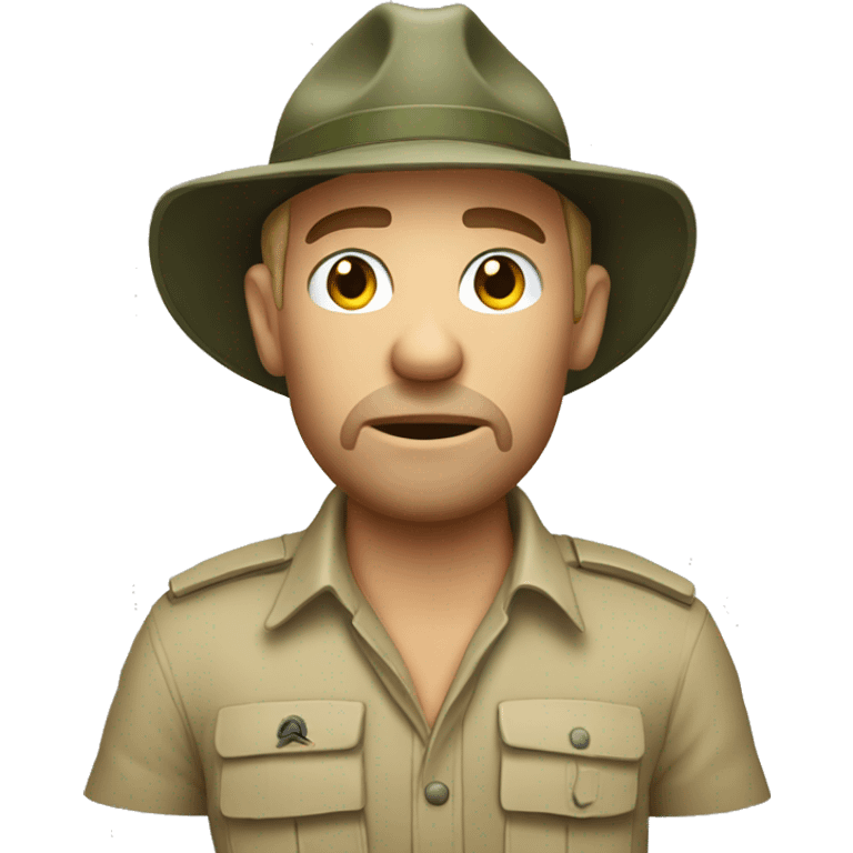 White bored South African safari guide emoji