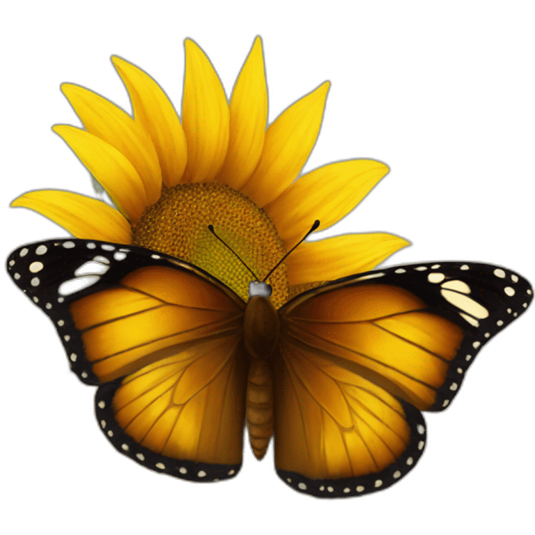 butterfly with brown heart on a sunflower emoji