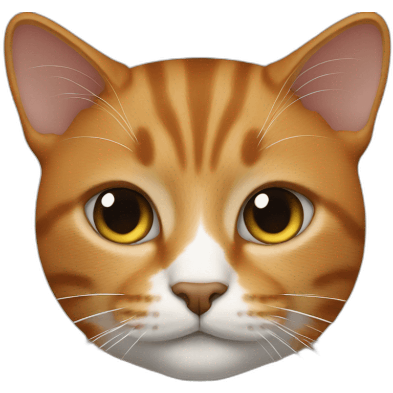 Cat with split color ginger/black emoji