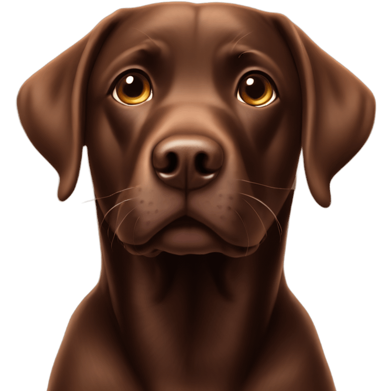 Chocolate Labrador looking at viewer meme emoji