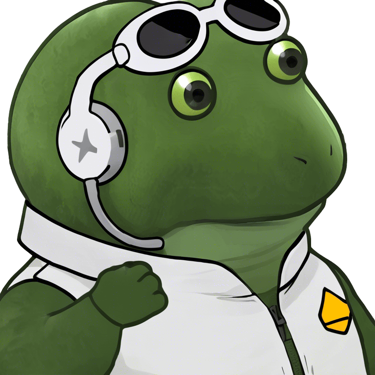 bufo dressed as pilot in a white outfit, zoomed out emoji