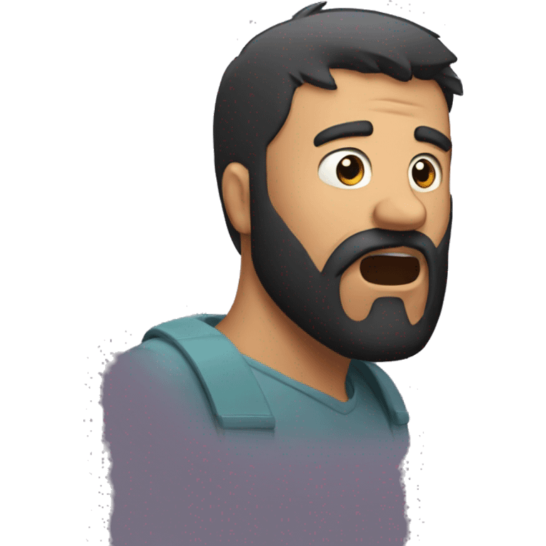 scared man with black beard  emoji