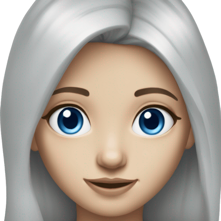 realistic portrait of girl blue eyes  emoji