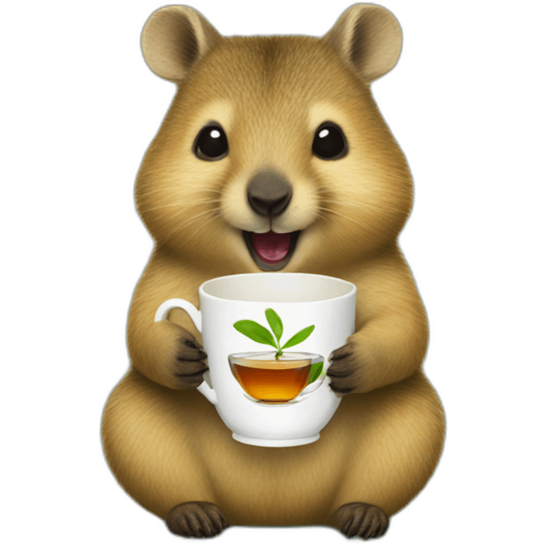 quokka drinks tea emoji