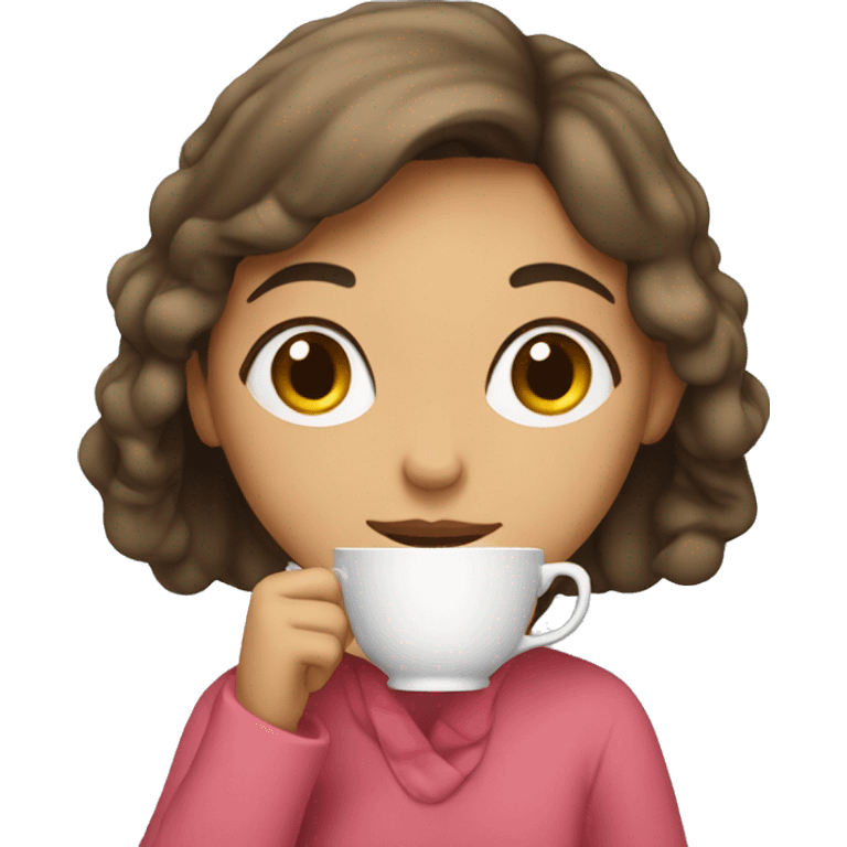 Girl sipping tea emoji