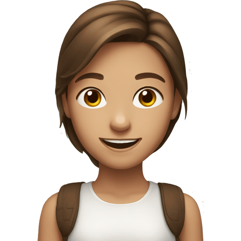 smiling girl with brown hair  emoji