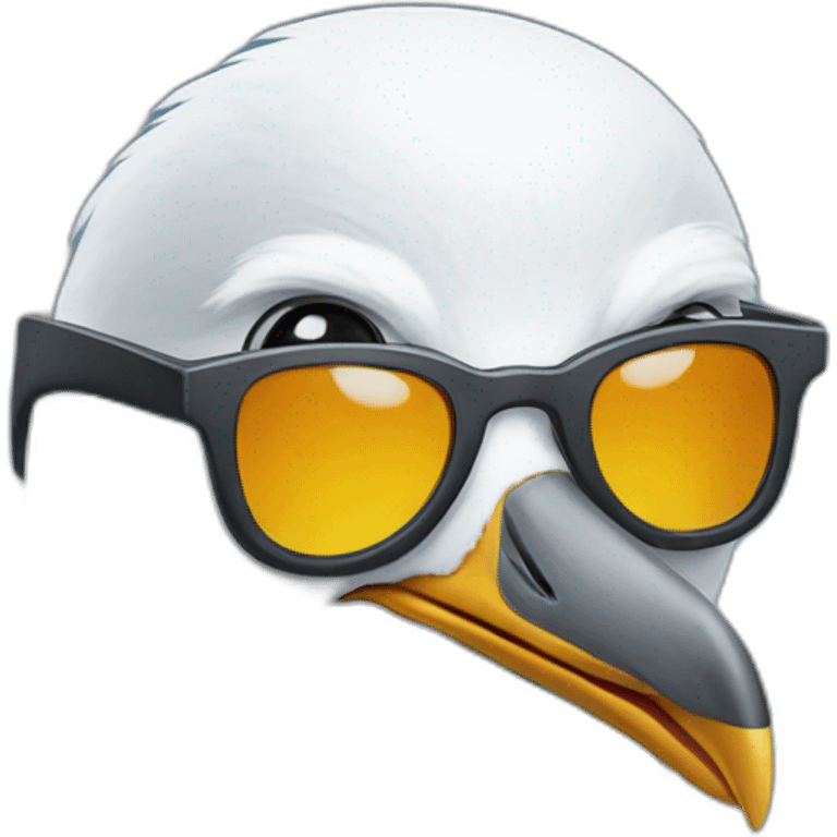 Seagull with sunglasses emoji