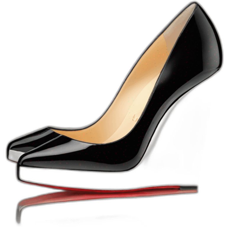 WEDGE LOUBOUTIN black PATENT emoji